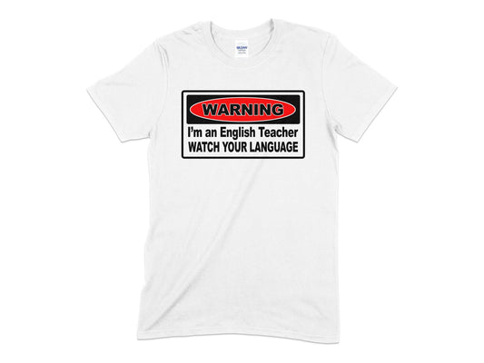 warning Im an english teacher t-shirt - Premium t-shirt from MyDesigns - Just $19.95! Shop now at Lees Krazy Teez