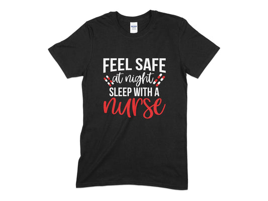 Feel safe at night sleep with a nurse t-shirt - Premium t-shirt from MyDesigns - Just $19.95! Shop now at Lees Krazy Teez
