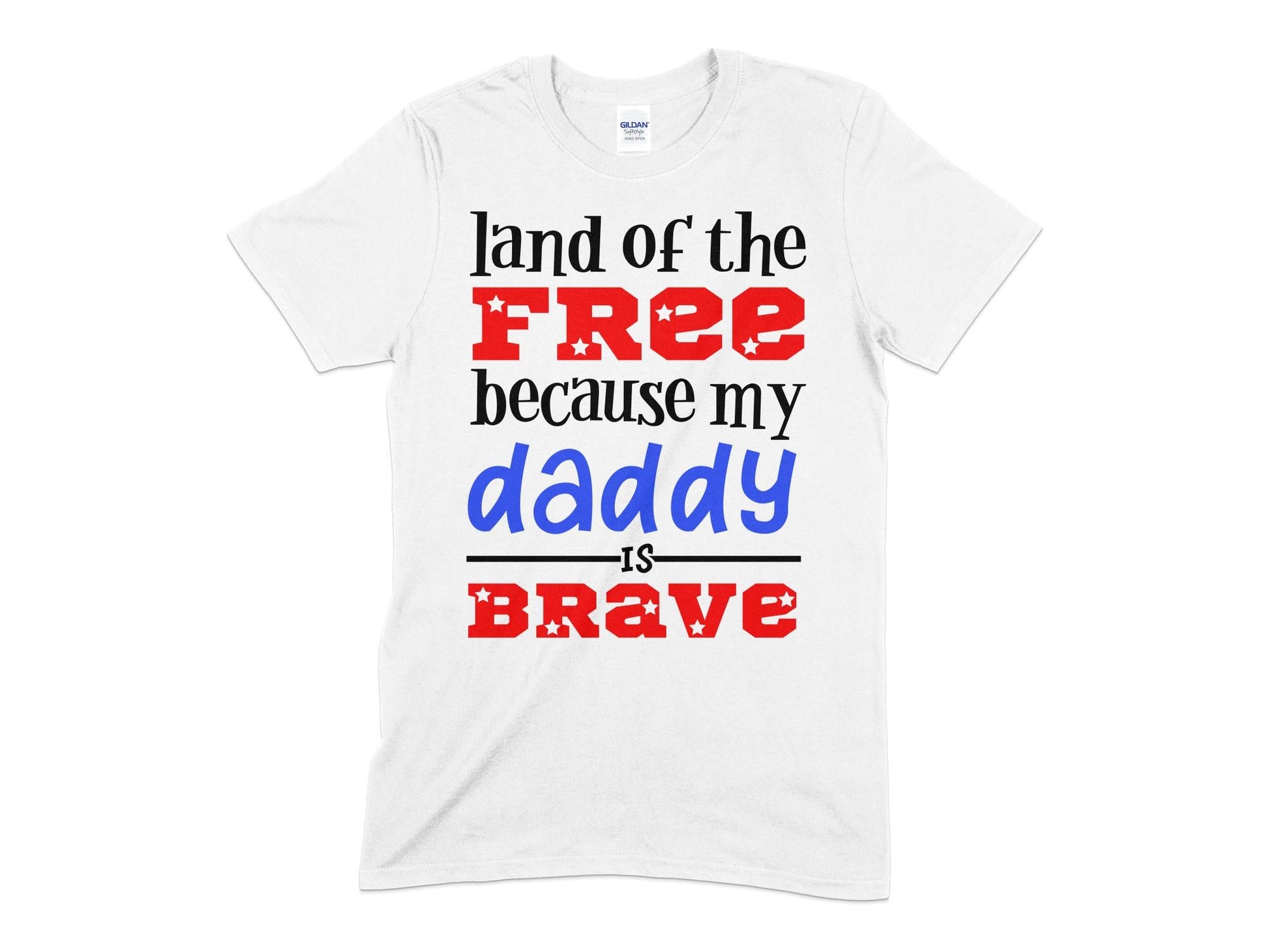 Land of the free because my daddy is brave t-shirt - Premium t-shirt from MyDesigns - Just $18.95! Shop now at Lees Krazy Teez