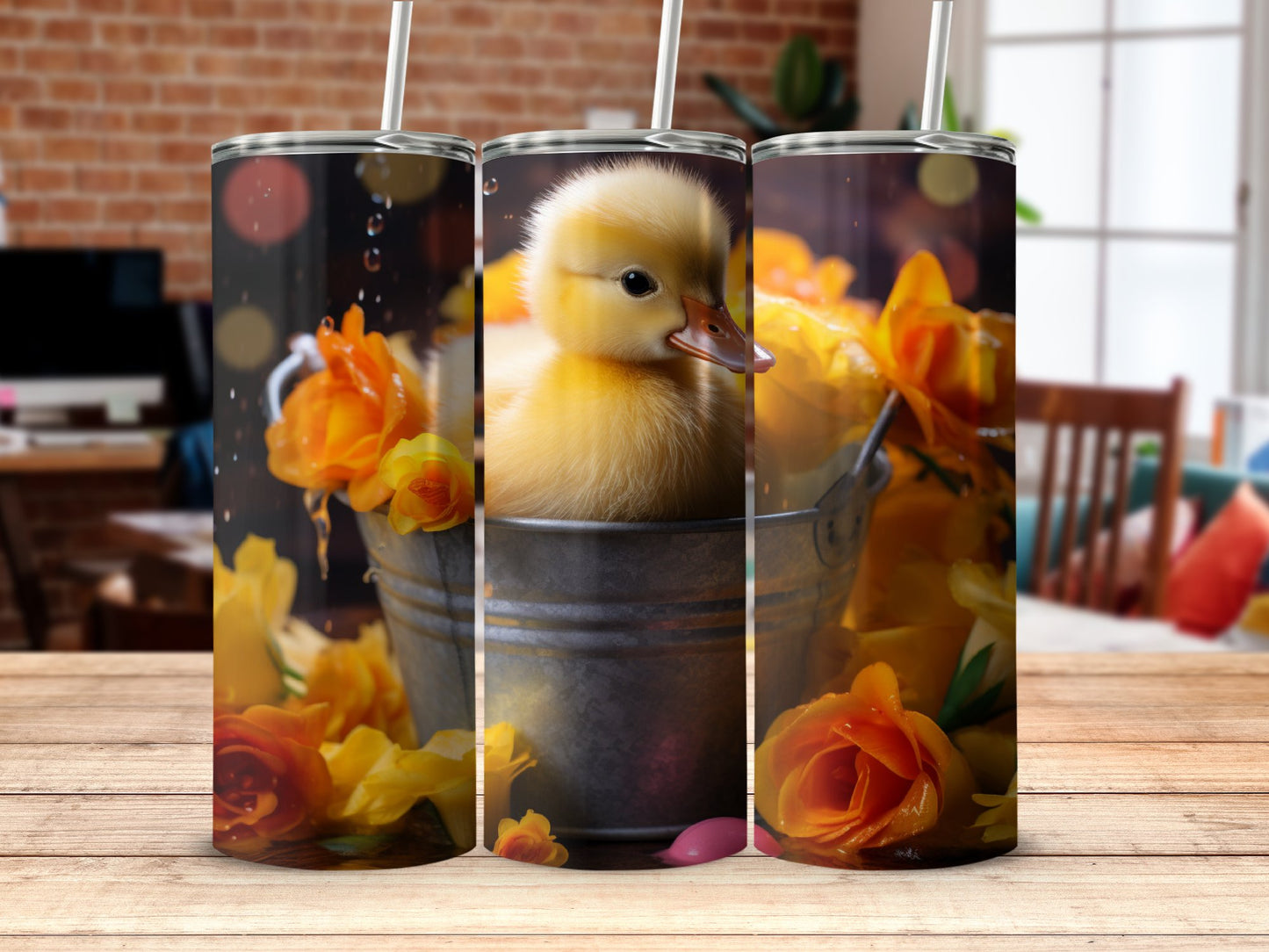 Baby Duck In A Bucket 20 Oz 20oz skinny tumbler - Premium tumbler from MyDesigns - Just $29.95! Shop now at Lees Krazy Teez