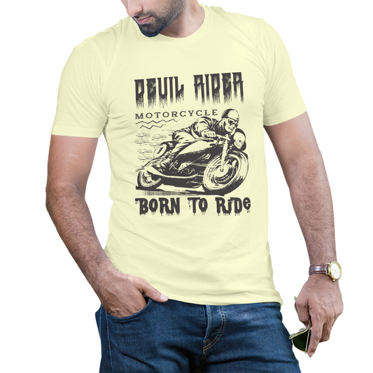 Devil rider born to ride t-shirt - Premium t-shirt from MyDesigns - Just $16.95! Shop now at Lees Krazy Teez