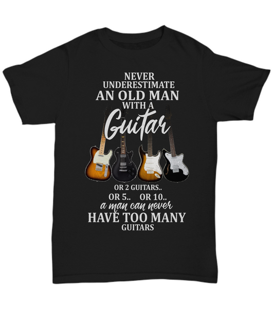 Guitarist T-Shirt Never underestimate an old man with a guitar - Premium t-shirt from MyDesigns - Just $16.95! Shop now at Lees Krazy Teez