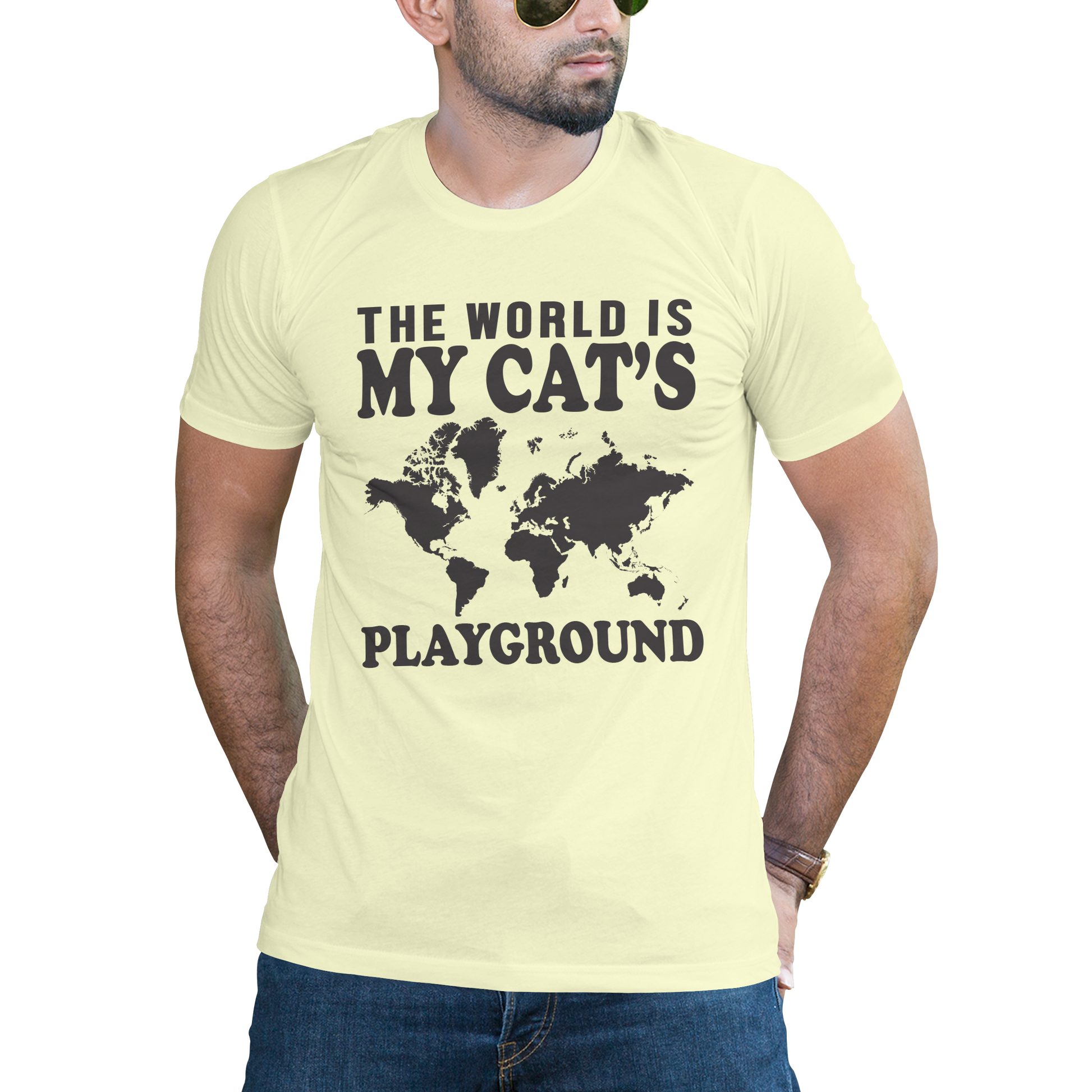 The world is my cats playground t-shirt - Premium t-shirt from MyDesigns - Just $16.95! Shop now at Lees Krazy Teez