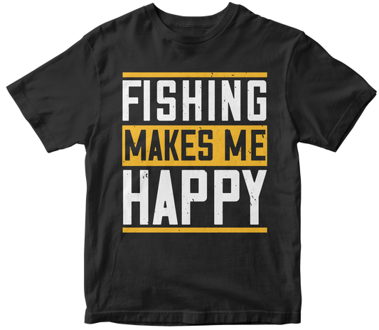 Fishing makes me happy Men's tee shirt - Premium t-shirt from MyDesigns - Just $21.95! Shop now at Lees Krazy Teez