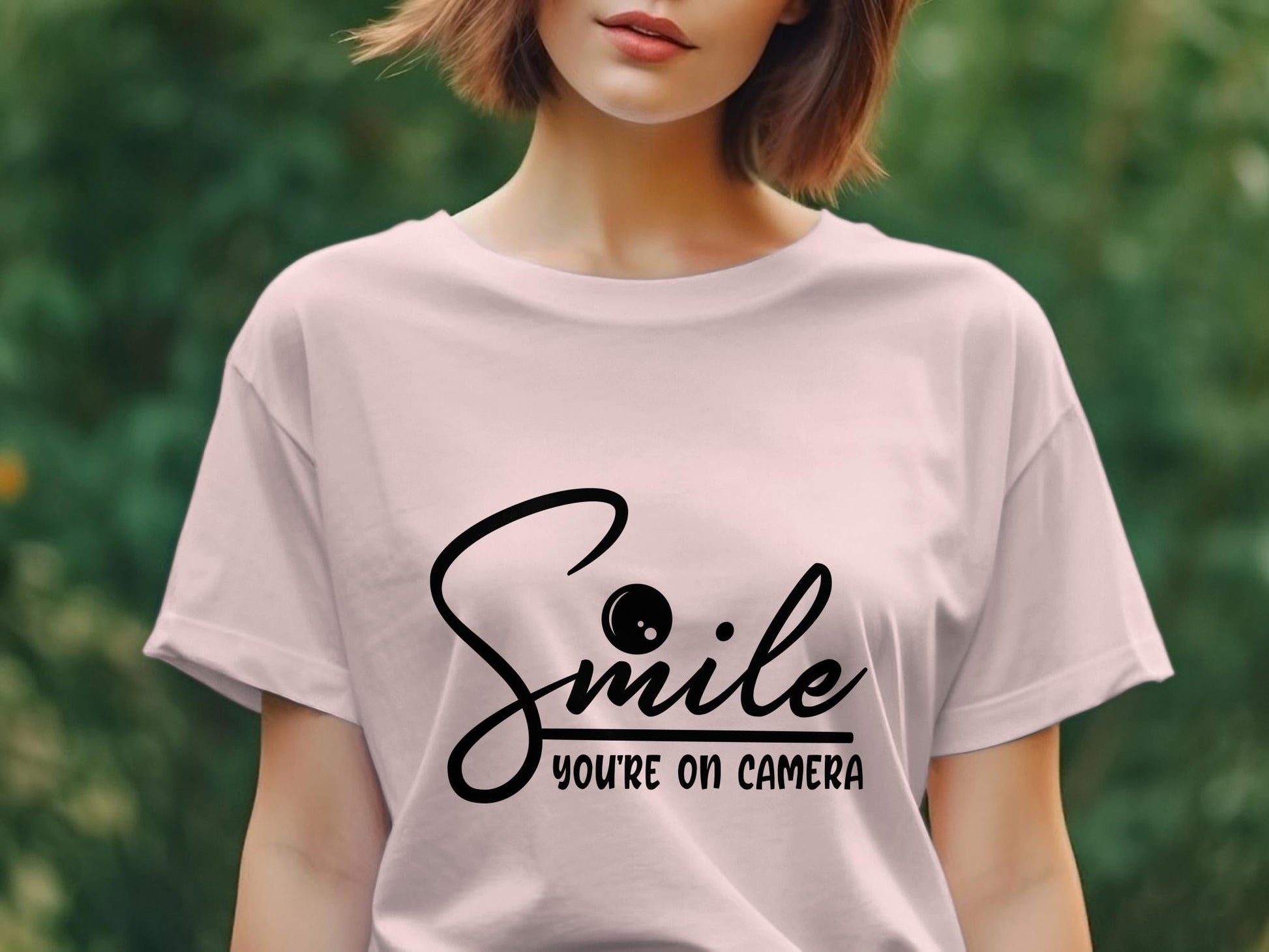 smile you're on camera awesome Women's t-shirt - Premium t-shirt from MyDesigns - Just $19.95! Shop now at Lees Krazy Teez