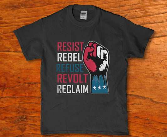 Resist rebel refuse revolt reclaim Men's t-shirt - Premium t-shirt from MyDesigns - Just $19.95! Shop now at Lees Krazy Teez