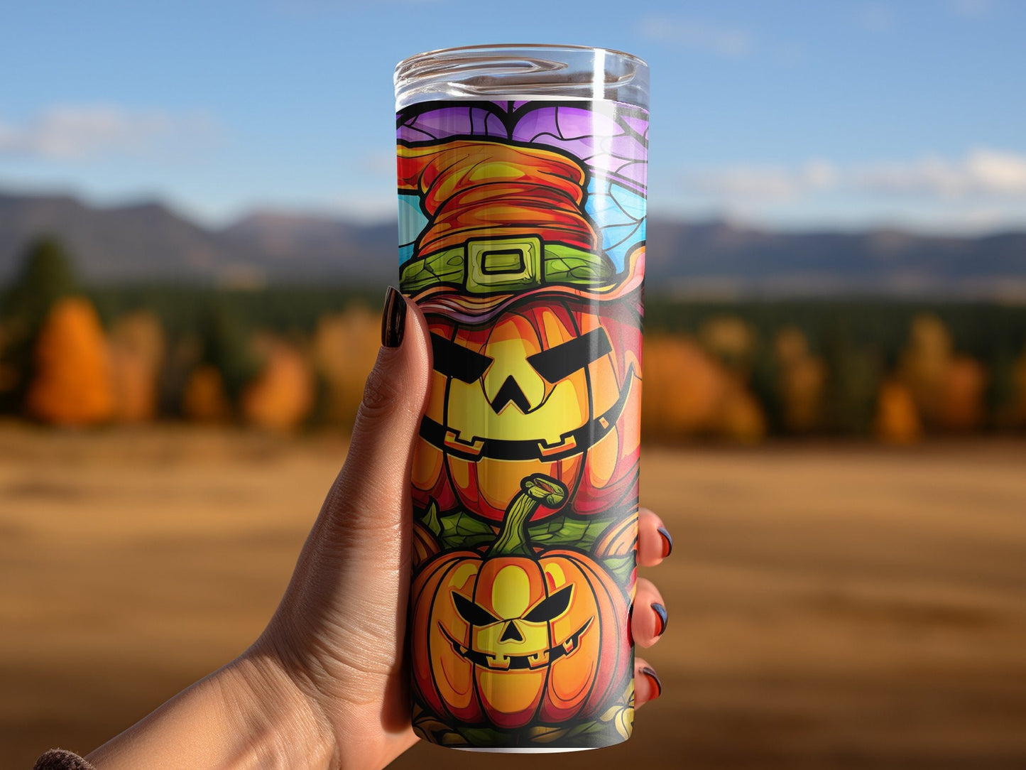 3d Pumpkins smiling horror funny 20oz Tumbler - Premium tumbler from MyDesigns - Just $29.95! Shop now at Lees Krazy Teez