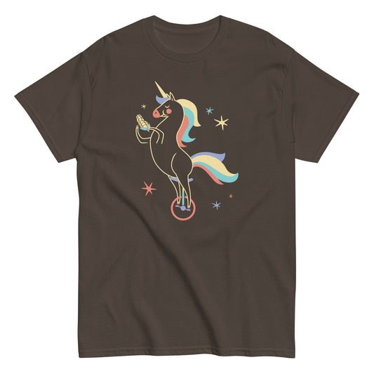 Pretty unicorn riding unicycle awesome unisex t-shirt - Premium t-shirt from MyDesigns - Just $19.95! Shop now at Lees Krazy Teez