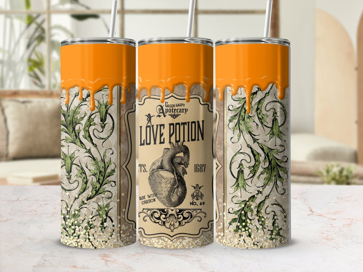 Love Potion Straight 20oz skinny tumbler - Premium tumbler from MyDesigns - Just $26.95! Shop now at Lees Krazy Teez