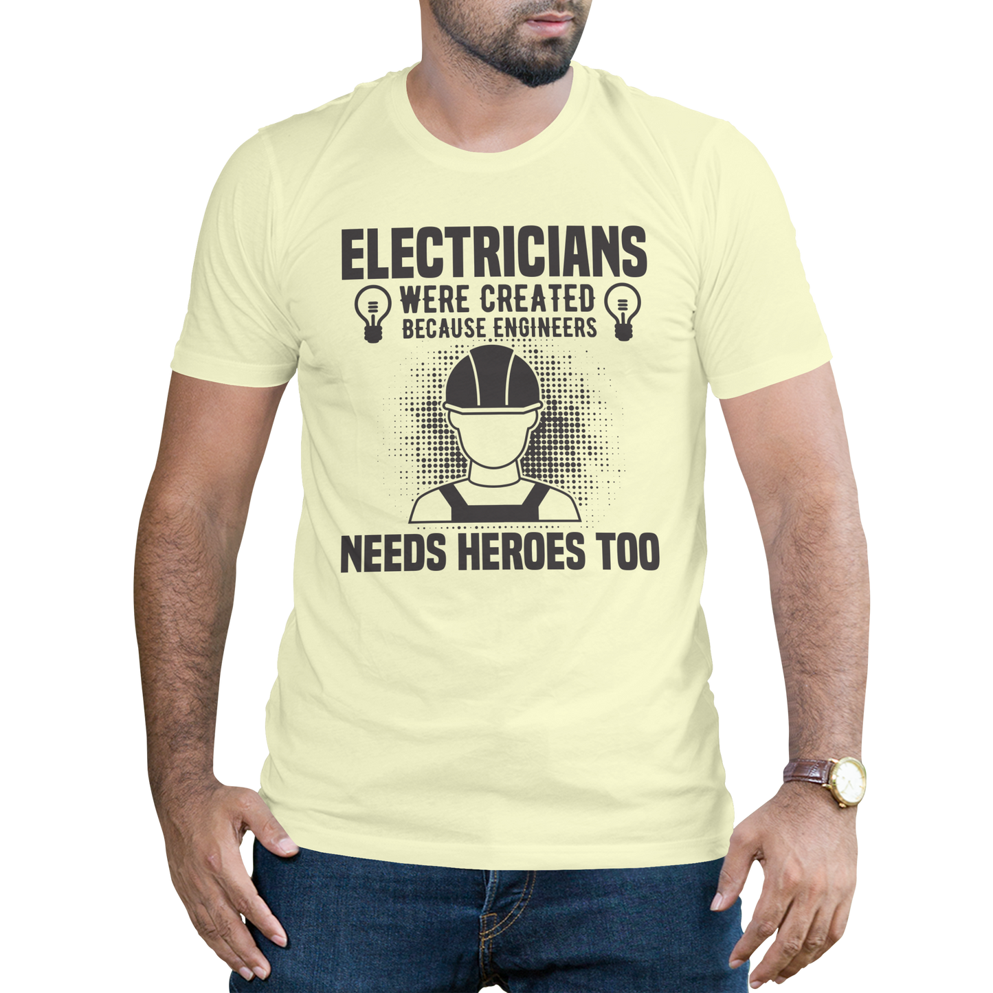 Electrician were needs heroes too t-shirt - Premium t-shirt from MyDesigns - Just $16.95! Shop now at Lees Krazy Teez