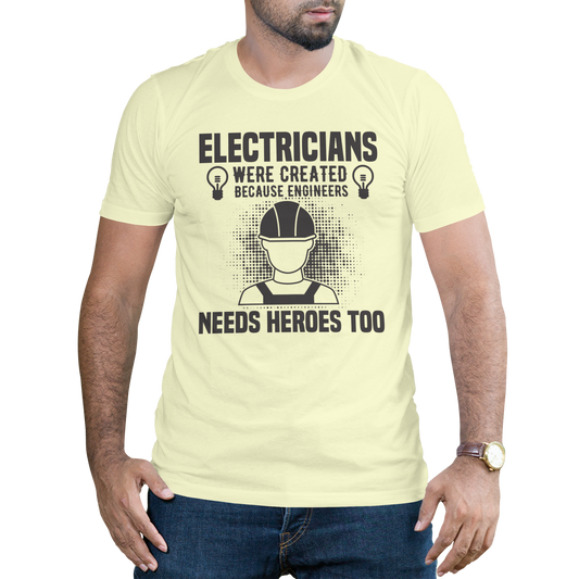 Electrician were needs heroes too t-shirt - Premium t-shirt from MyDesigns - Just $16.95! Shop now at Lees Krazy Teez