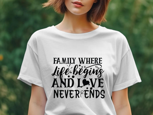 family where life begins and love never ends Women's tshirt - Premium t-shirt from MyDesigns - Just $19.95! Shop now at Lees Krazy Teez