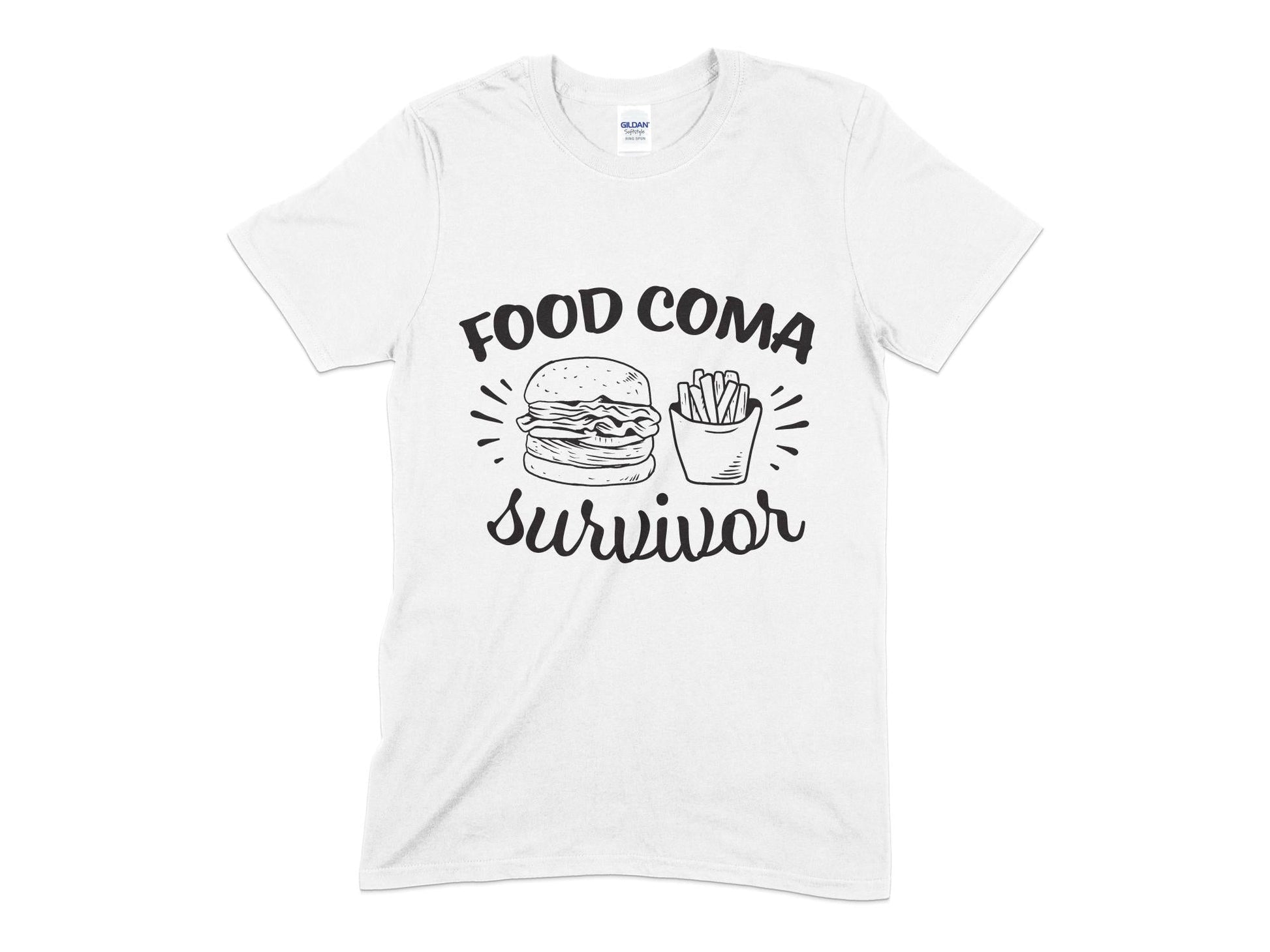 Food Coma Survivor t-shirt - Premium t-shirt from MyDesigns - Just $19.95! Shop now at Lees Krazy Teez