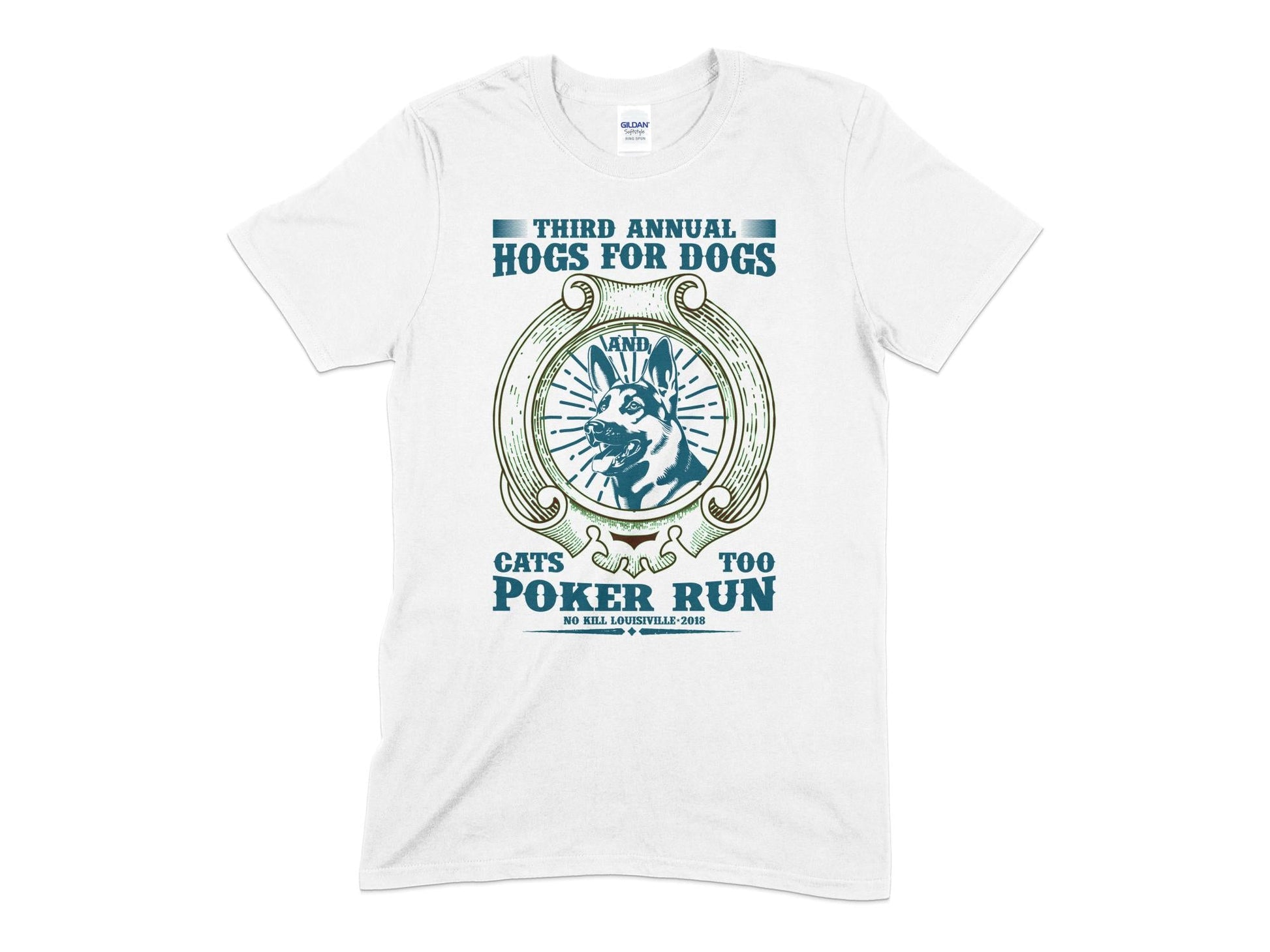 Third annual hogs for dogs poker run Unisex t-shirt - Premium t-shirt from MyDesigns - Just $18.95! Shop now at Lees Krazy Teez