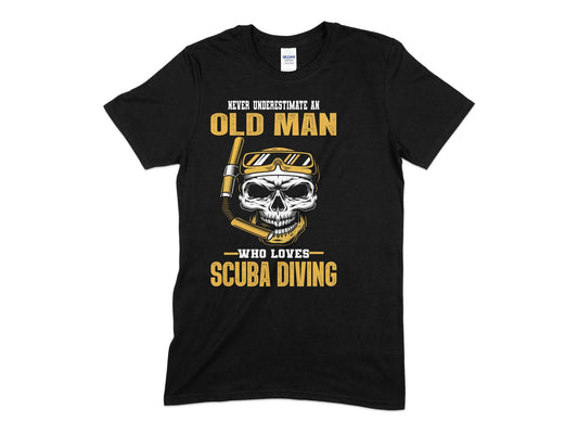 Never underestimate an old man who loves scuba diving t-shirt - Premium t-shirt from MyDesigns - Just $21.95! Shop now at Lees Krazy Teez