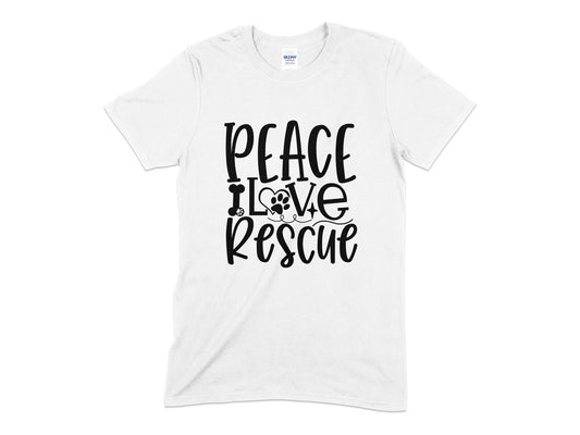 Peace Love Rescue unisex t-shirt - Premium t-shirt from MyDesigns - Just $18.95! Shop now at Lees Krazy Teez