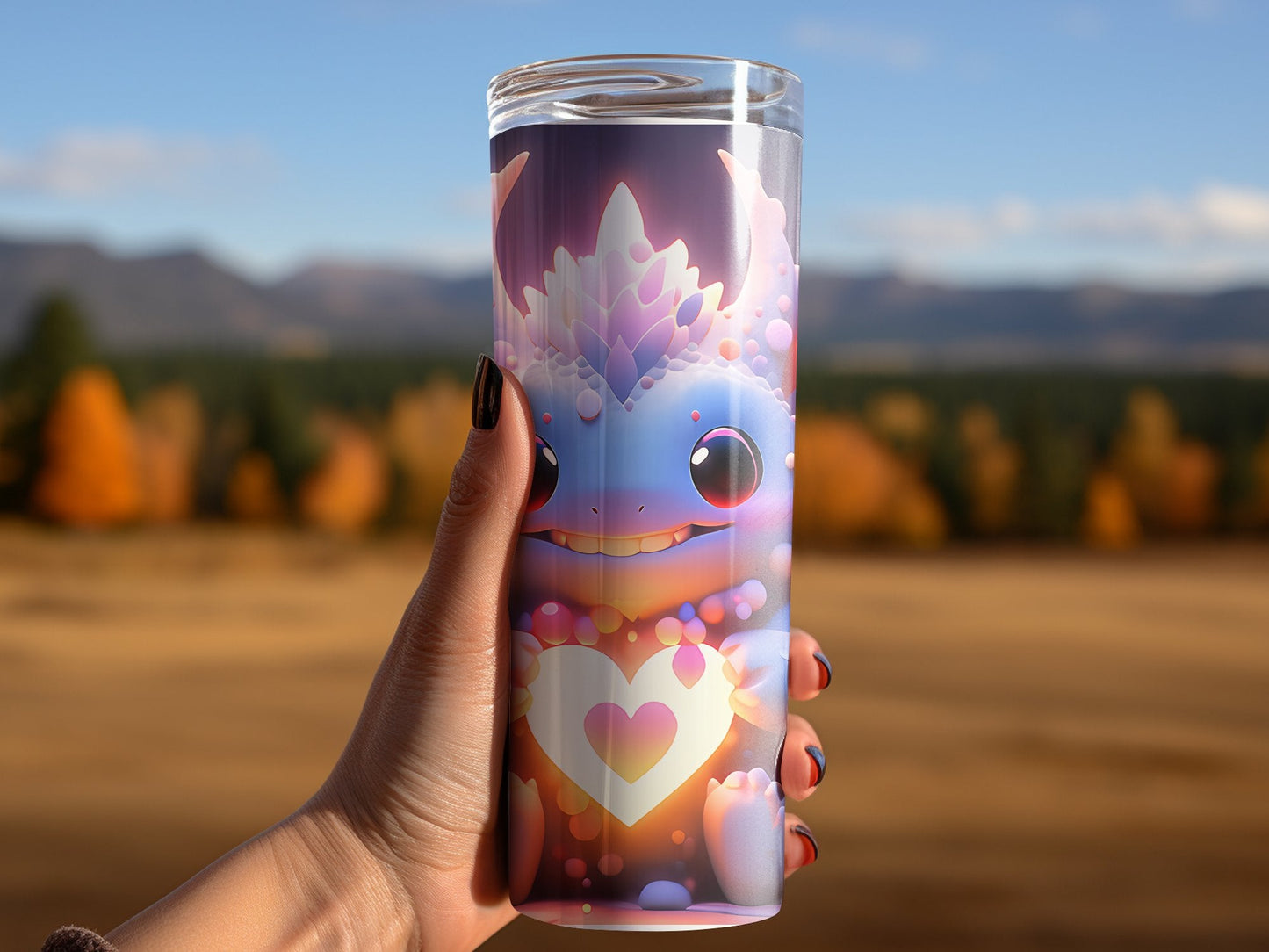 Cute glowing monster tumbler wrap 20oz skinny tumbler - Premium tumbler from MyDesigns - Just $26.95! Shop now at Lees Krazy Teez