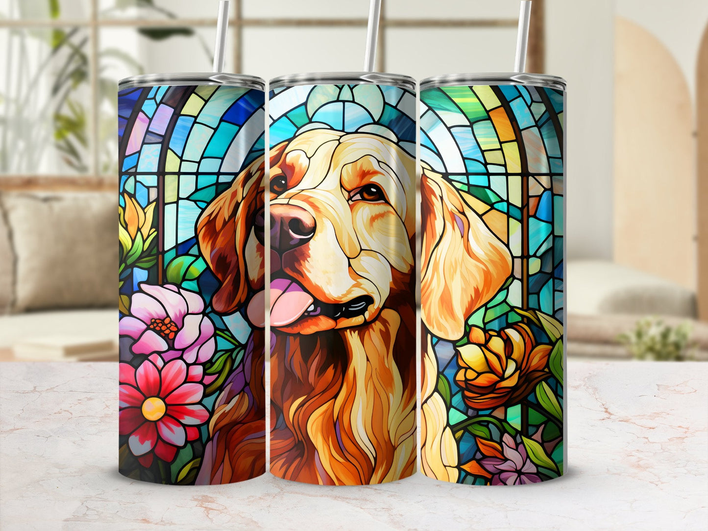 Stained Labrador retriever glass dog 20oz tumbler - Premium tumbler from MyDesigns - Just $29.95! Shop now at Lees Krazy Teez