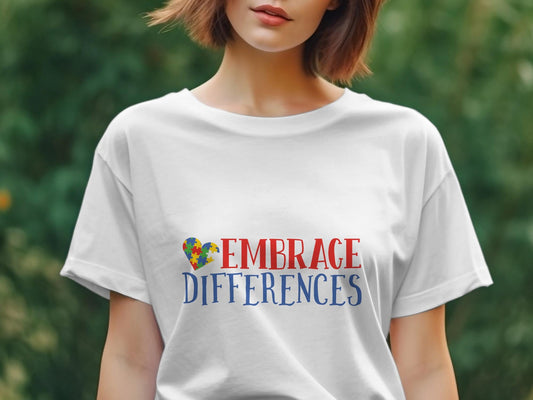 embrace differences Women's tee shirt - Premium t-shirt from MyDesigns - Just $19.95! Shop now at Lees Krazy Teez