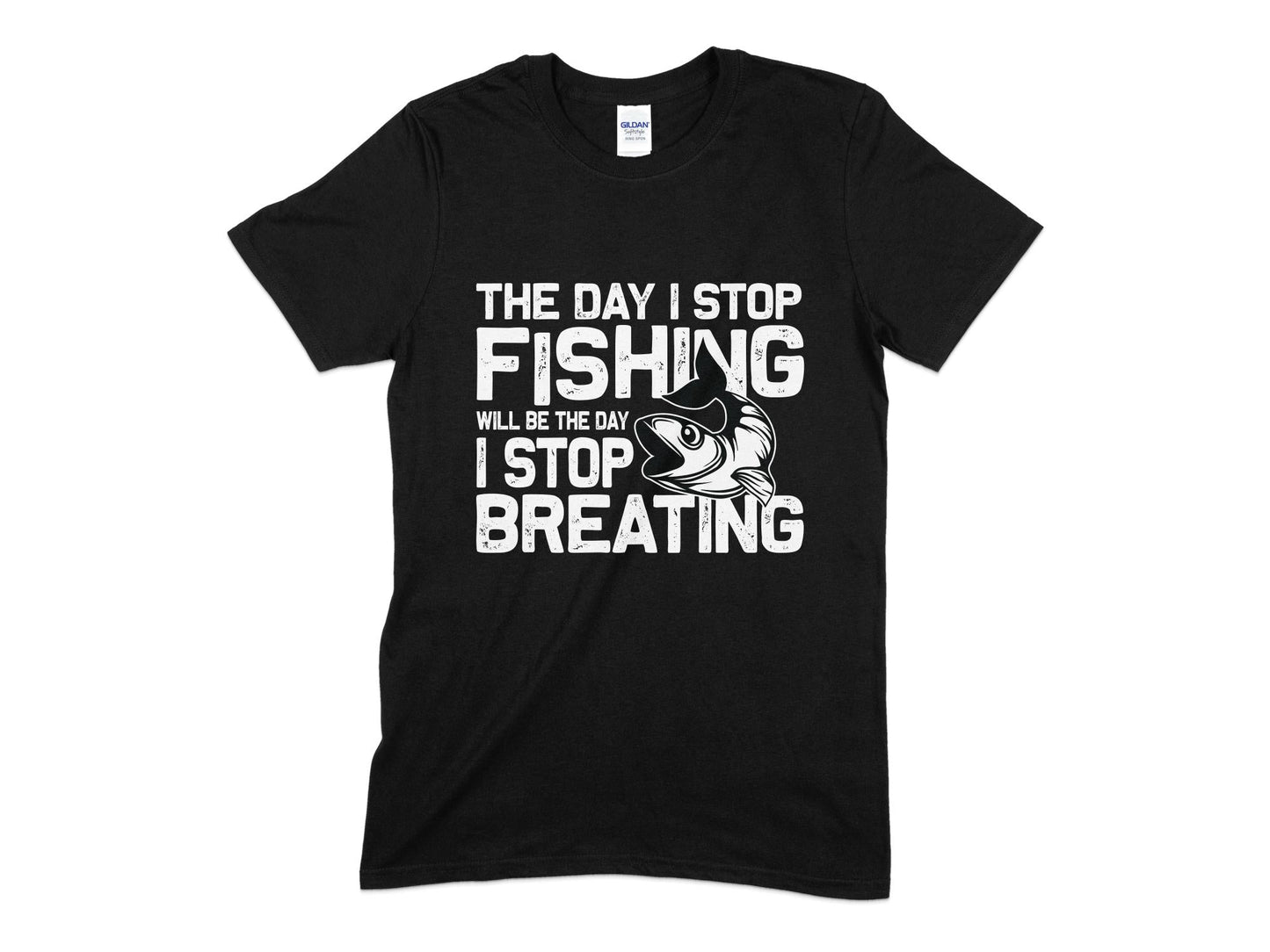 The day i stop fishing will be the day i stop breathing - Premium t-shirt from MyDesigns - Just $19.95! Shop now at Lees Krazy Teez