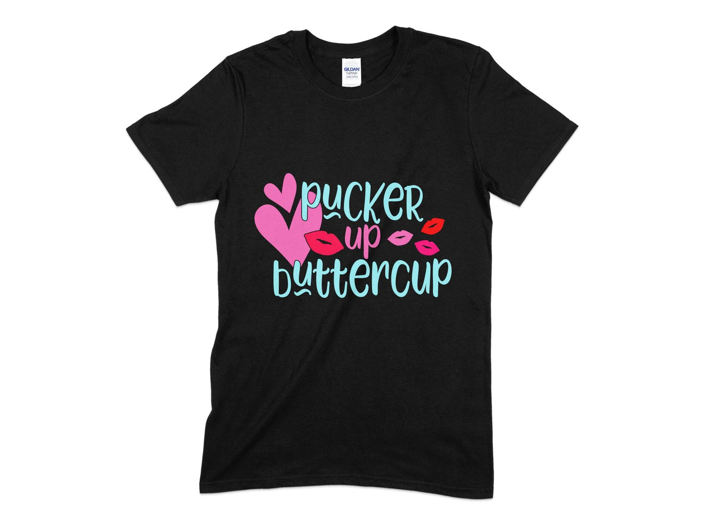 Pucker up buttercup womens valentine t-shirt - Premium t-shirt from MyDesigns - Just $17.95! Shop now at Lees Krazy Teez