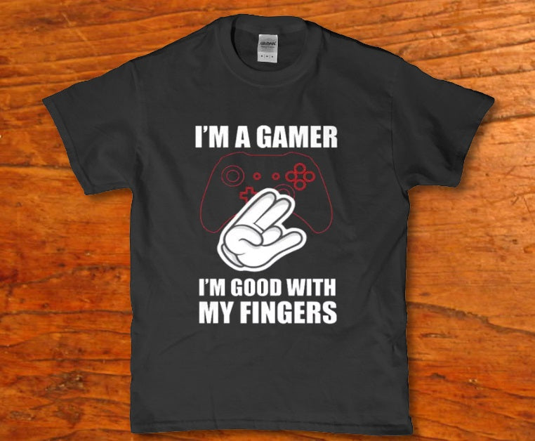 I'm a gamer I'm good with my fingers t-shirt - Premium t-shirt from MyDesigns - Just $19.95! Shop now at Lees Krazy Teez