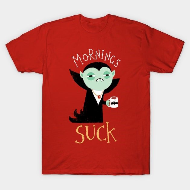 Mornings suck funny vampire halloween Men's t-shirt - Premium t-shirt from Lees Krazy Teez - Just $19.95! Shop now at Lees Krazy Teez