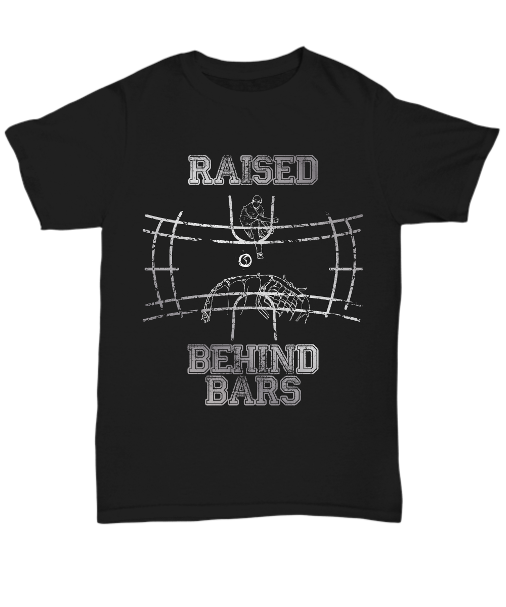 Raised Behind Bars - A Catchers Story Men's t-shirt - Premium t-shirt from MyDesigns - Just $16.95! Shop now at Lees Krazy Teez