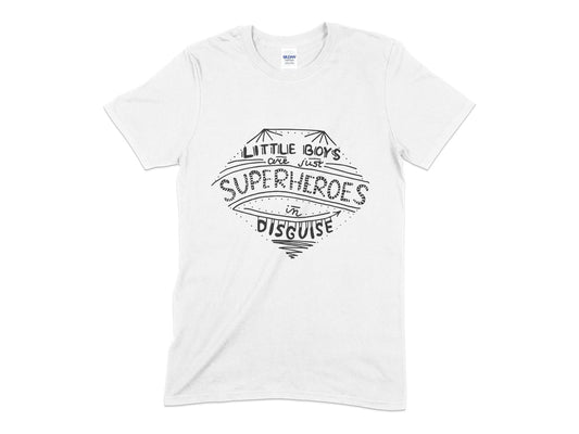 Little boys are just superheroes in disguise t-shirt - Premium t-shirt from MyDesigns - Just $19.95! Shop now at Lees Krazy Teez