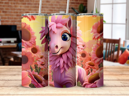 Cartoon Pink Pony 20oz skinny tumbler - Premium tumbler from MyDesigns - Just $29.95! Shop now at Lees Krazy Teez