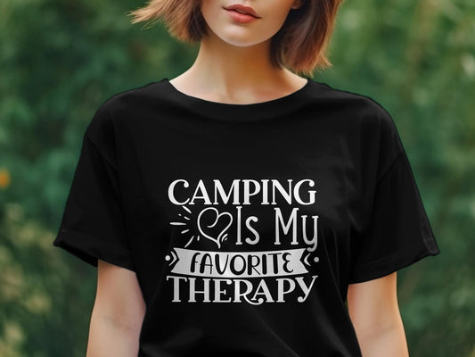 Camping is my favorite therapy funny Women's tee - Premium t-shirt from MyDesigns - Just $21.95! Shop now at Lees Krazy Teez