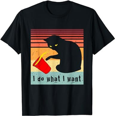 Do What I Want Vintage Black Cat Red Cup Funny My Cat T-Shirt - Premium t-shirt from MyDesigns - Just $16.95! Shop now at Lees Krazy Teez
