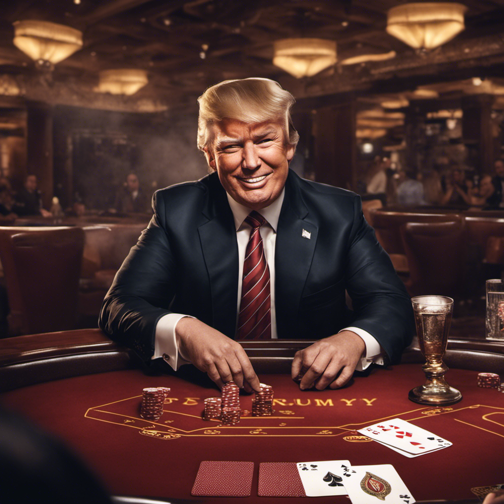 Donald Trump gambling at a casino 20oz skinny tumbler - Premium tumbler from MyDesigns - Just $29.95! Shop now at Lees Krazy Teez