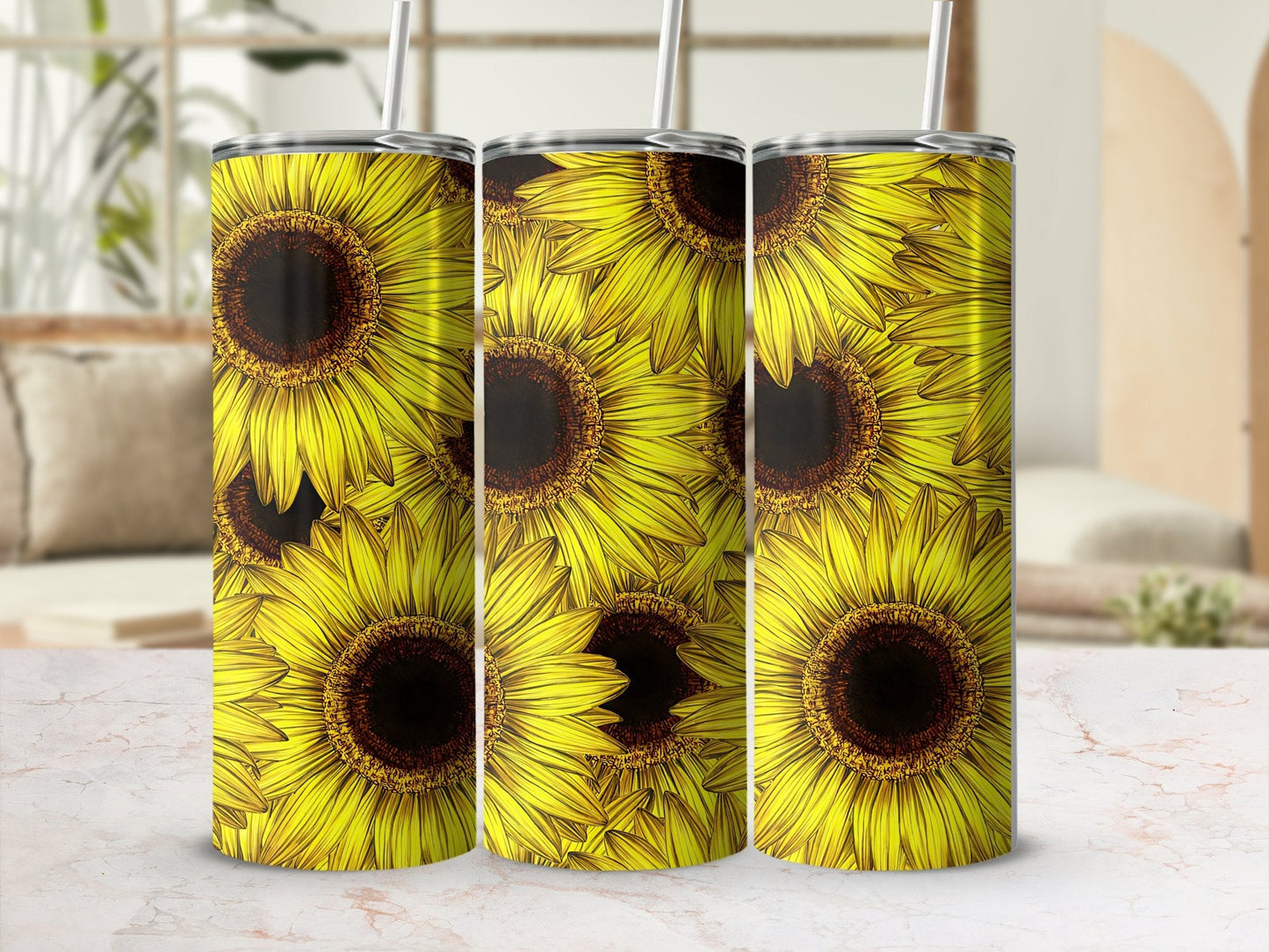 Sunflower 3d sublimation 20oz skinny sublimation tumbler - Premium tumbler from MyDesigns - Just $29.95! Shop now at Lees Krazy Teez