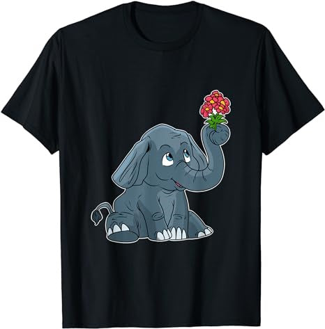 Elephant Flower Graphic Unisex T-Shirt - Premium t-shirt from MyDesigns - Just $19.95! Shop now at Lees Krazy Teez