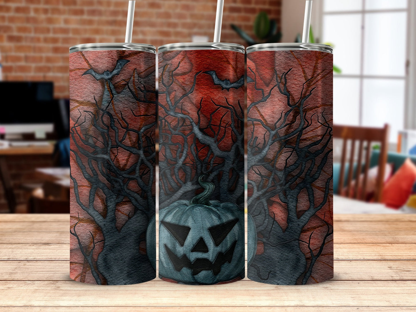 Rotton pumpkin halloween skinny sublimation tumbler - Premium tumbler from MyDesigns - Just $29.95! Shop now at Lees Krazy Teez