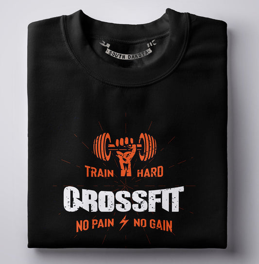 Train hard crossfit no pain no gain t-shirt - Premium t-shirt from MyDesigns - Just $19.95! Shop now at Lees Krazy Teez