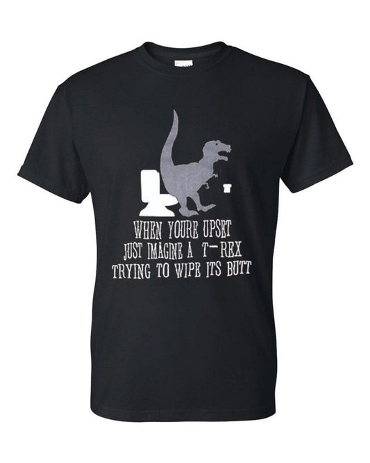 When you're upset just imagine a t rex trying to wipe its butt - Premium t-shirt from MyDesigns - Just $19.95! Shop now at Lees Krazy Teez