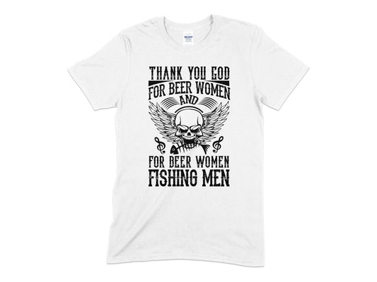 Thank you God for beer women and for beer women fishing men - Premium t-shirt from MyDesigns - Just $19.95! Shop now at Lees Krazy Teez