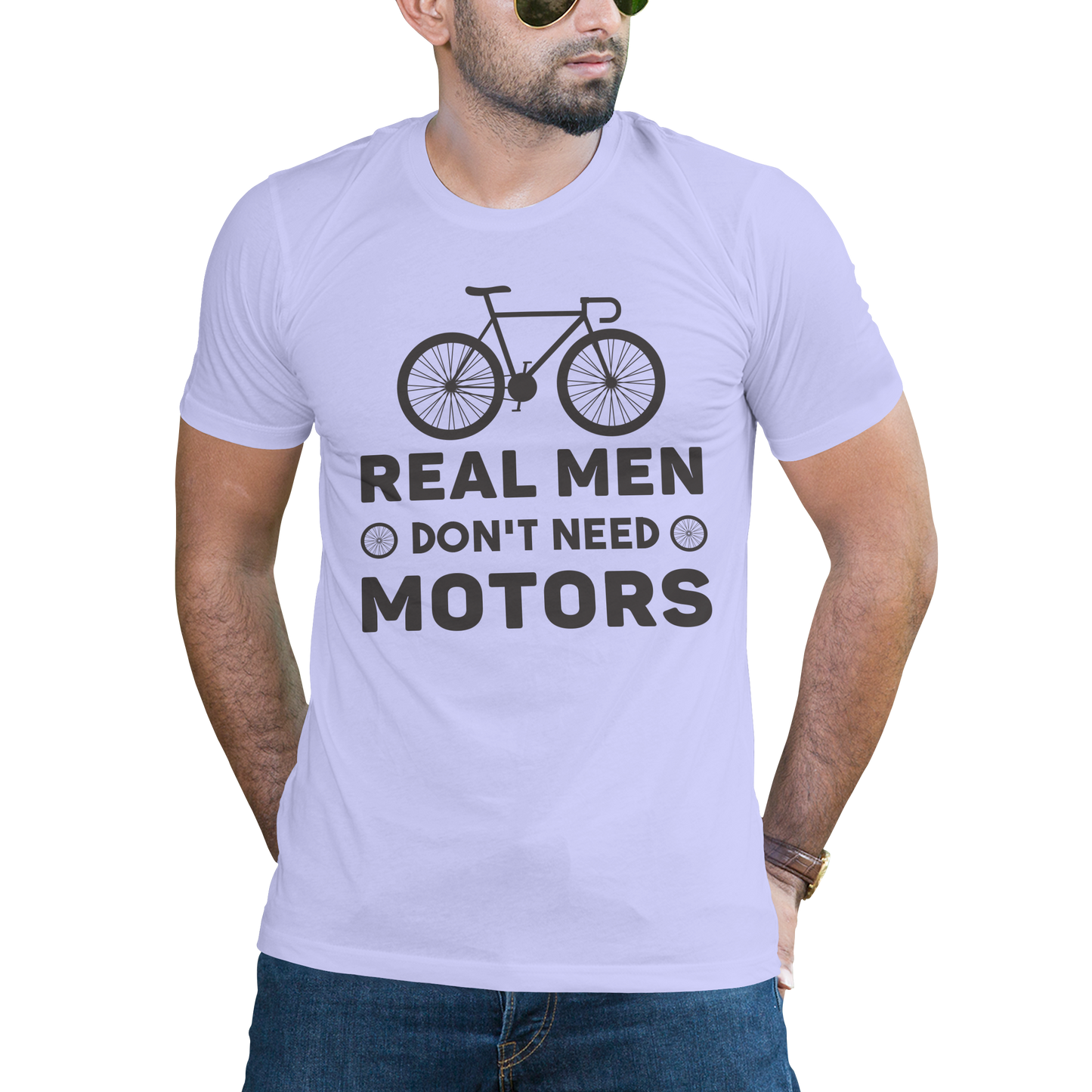 Real men don't need motors bicycle t-shirt - Premium t-shirt from MyDesigns - Just $19.95! Shop now at Lees Krazy Teez