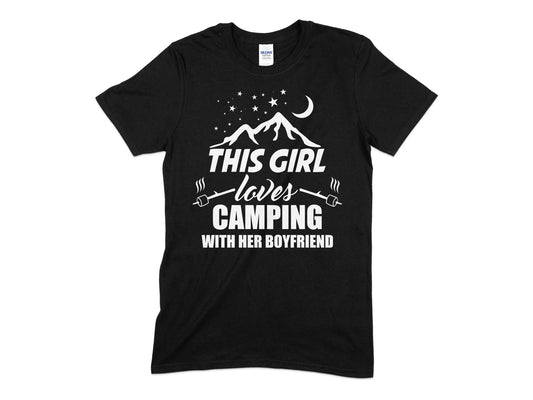 This girl loves camping with her boyfriend Women's t-shirt - Premium t-shirt from MyDesigns - Just $21.95! Shop now at Lees Krazy Teez