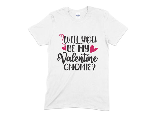 will you be my valentine gnomie Unisex t-shirt - Premium t-shirt from MyDesigns - Just $19.95! Shop now at Lees Krazy Teez