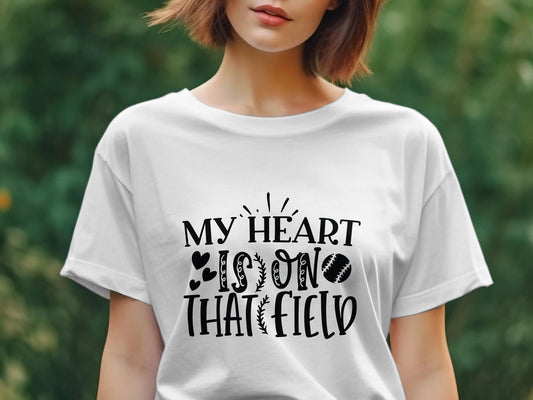 My Heart Is on That Field awesome Women's t-shirt - Premium t-shirt from MyDesigns - Just $19.95! Shop now at Lees Krazy Teez