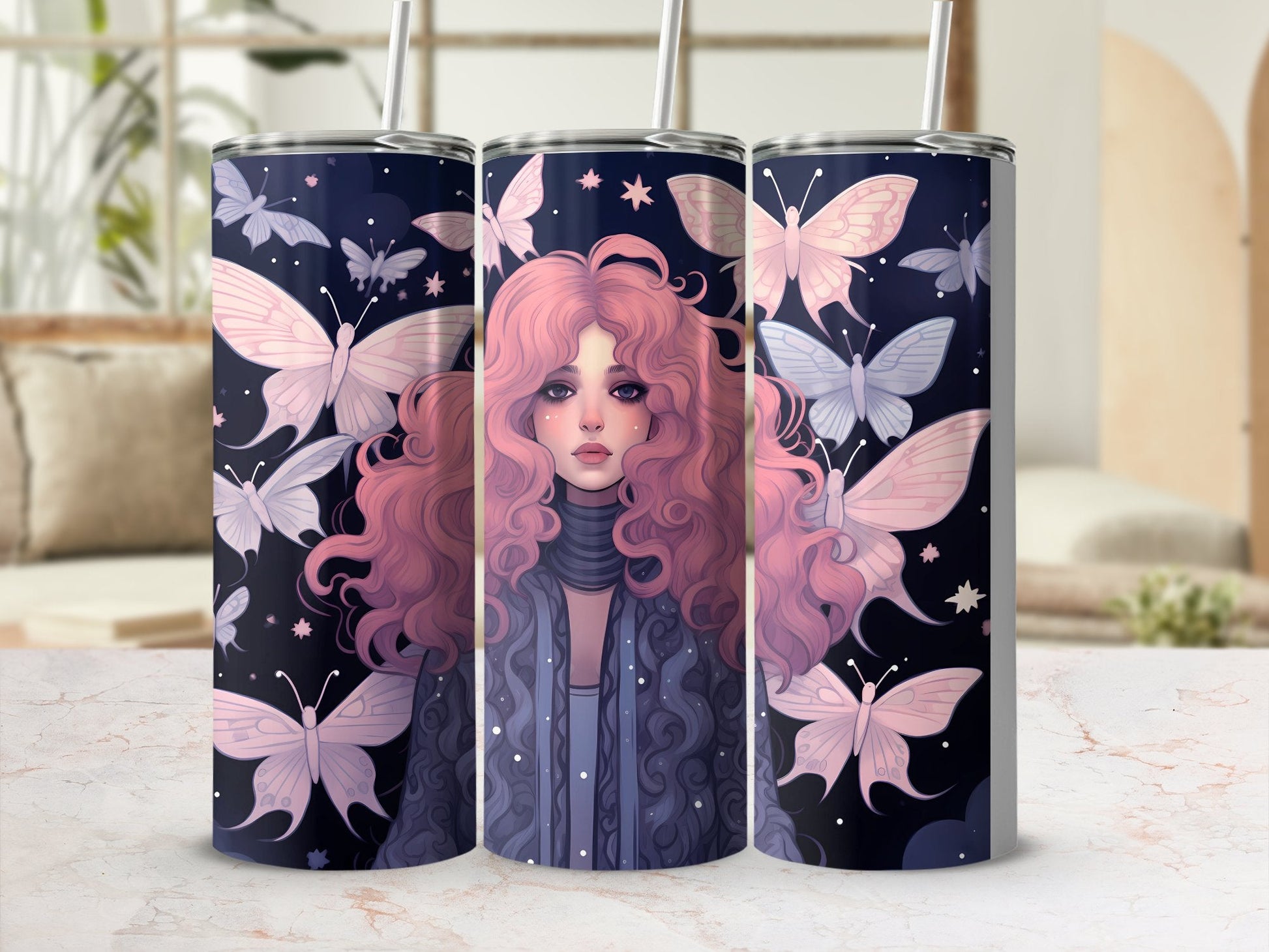 Magically butterfly 20oz skinny tumbler - Premium tumbler from MyDesigns - Just $26.95! Shop now at Lees Krazy Teez