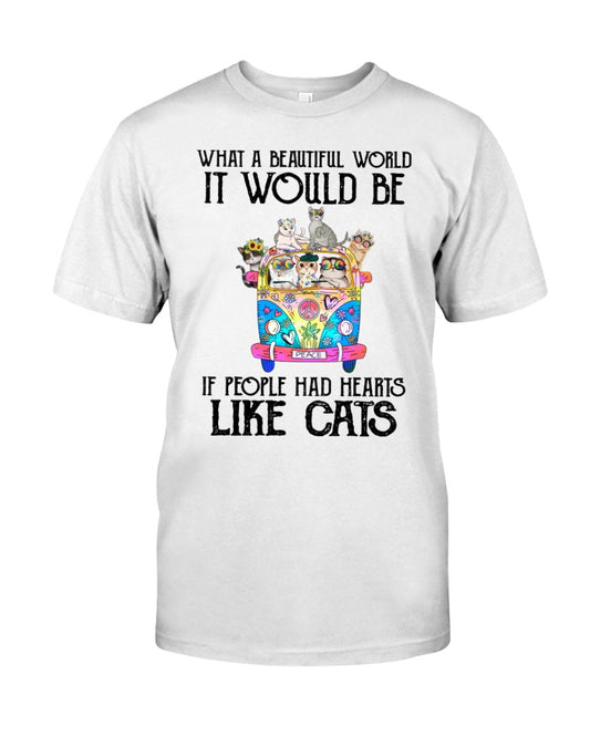 What a beautiful world it would be it People like cats t-shirt - Premium t-shirt from MyDesigns - Just $16.95! Shop now at Lees Krazy Teez