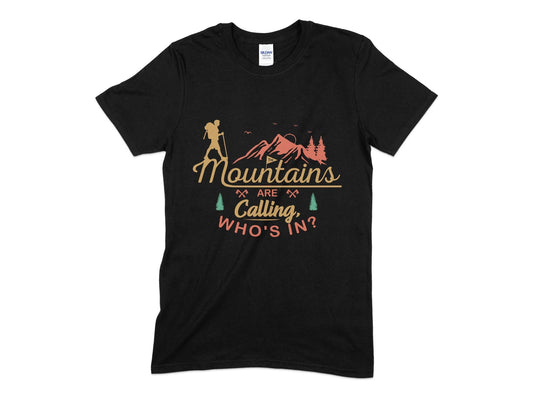 Mountains are calling whos in hiking t-shirt - Premium t-shirt from MyDesigns - Just $19.95! Shop now at Lees Krazy Teez