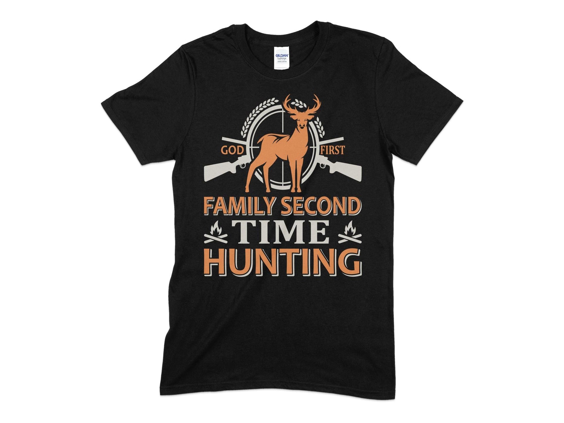 God first family second time hunting deer hunting guys t-shirt - Premium t-shirt from MyDesigns - Just $19.95! Shop now at Lees Krazy Teez
