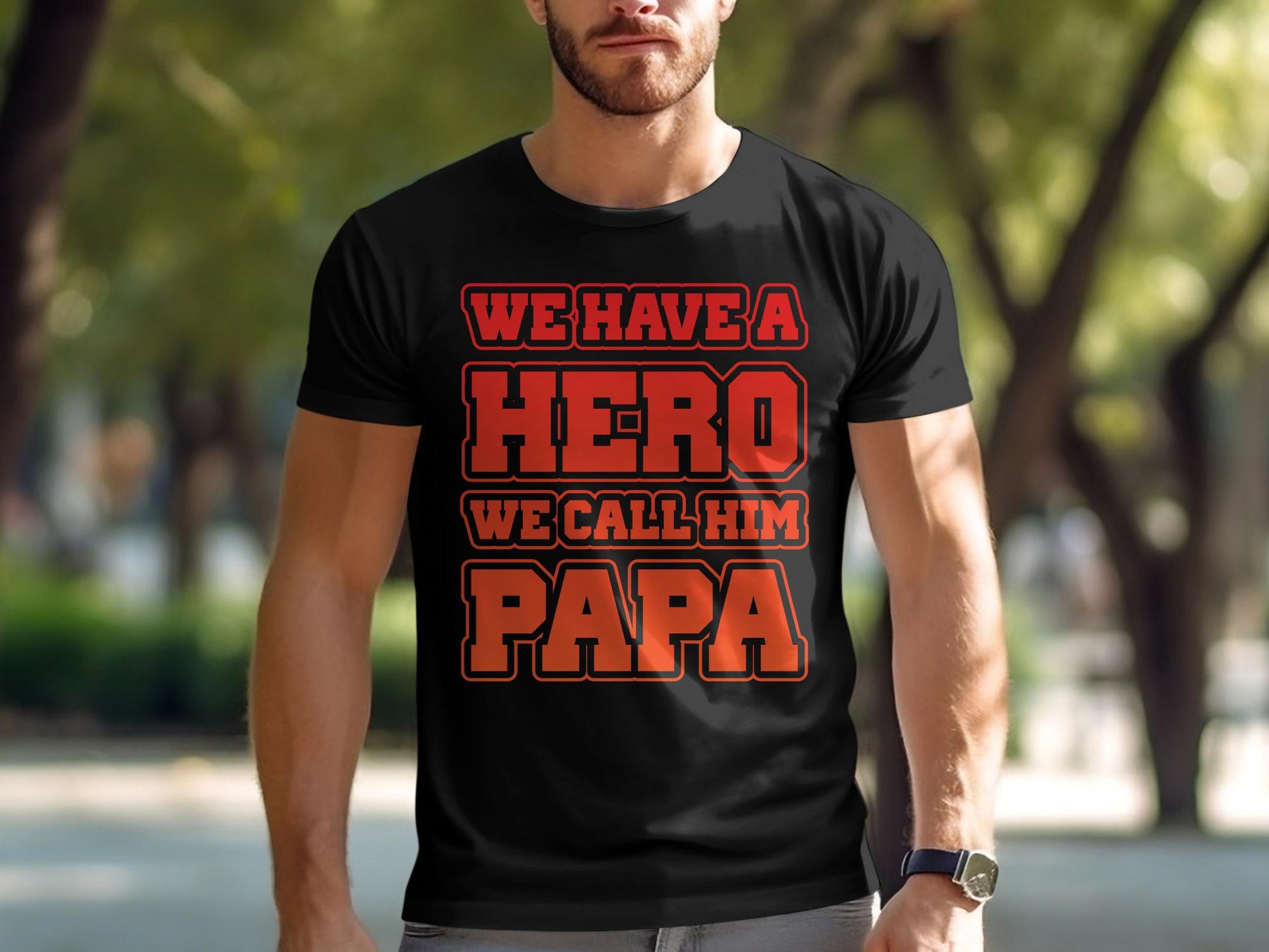 We have a hero we call him papa Men's tee Shirt - Premium t-shirt from MyDesigns - Just $19.95! Shop now at Lees Krazy Teez