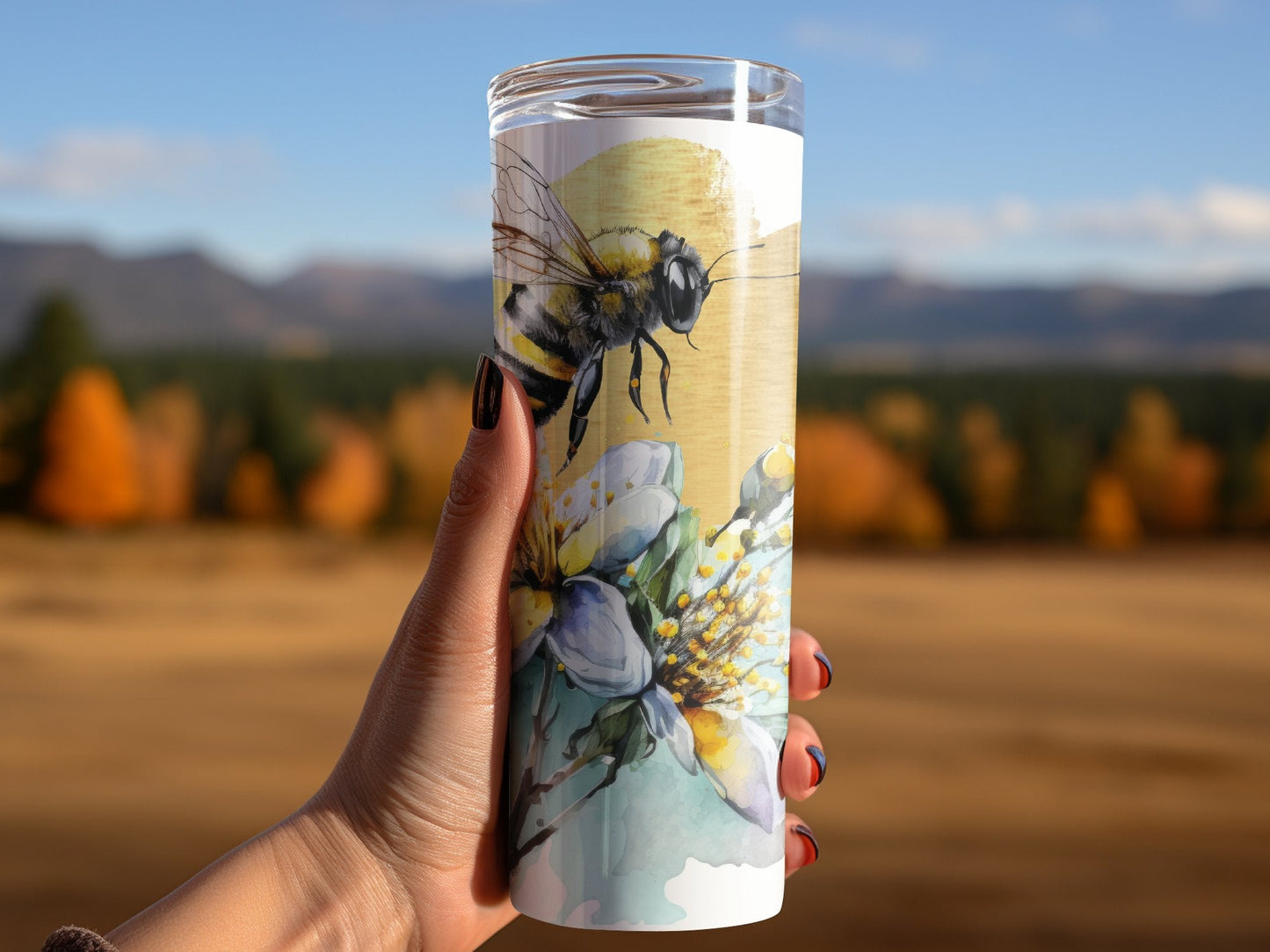 Honey bee 20oz tumbler 20oz skinny tumbler - Premium tumbler from MyDesigns - Just $26.95! Shop now at Lees Krazy Teez