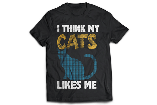I think my cats like me funny Men's women's unisex t-shirt - Premium t-shirt from MyDesigns - Just $17.95! Shop now at Lees Krazy Teez